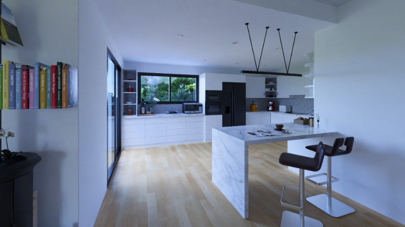 VILLA MODERNE EN RESTANQUE - Habiter la pente - LA DESTROUSSE