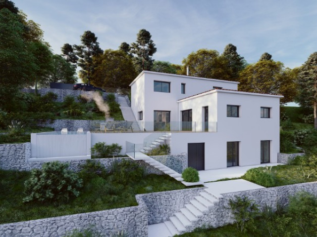 VILLA MODERNE EN RESTANQUE - Habiter la pente - LA DESTROUSSE