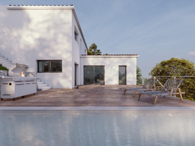 VILLA MODERNE EN RESTANQUE - Habiter la pente - LA DESTROUSSE